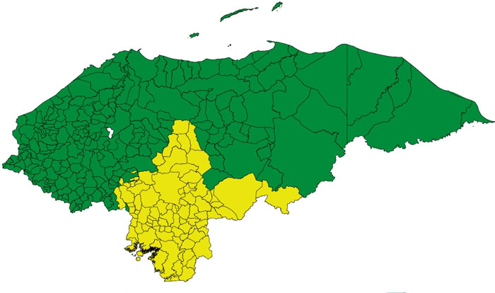 Alerta Amarilla en 85 municipios y Verde en todo el país por sequía / Proceso Digital