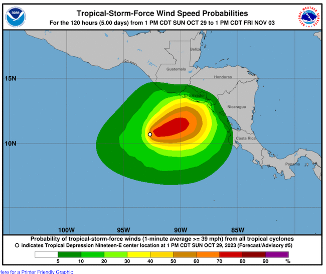 Tormenta Tropical Pilar se forma en el Pacífico y trae riesgo de lluvias e inundaciones para El Salvador, Honduras y Nicaragua