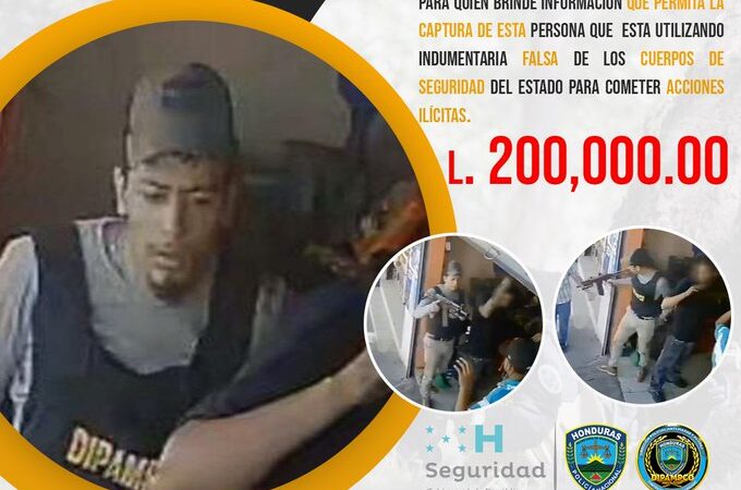 Recompensa de 200 mil lempiras ofrece  Policía Nacional de Honduras por información sobre delincuentes que usan indumentaria falsa de DIPAMPCO y DPI